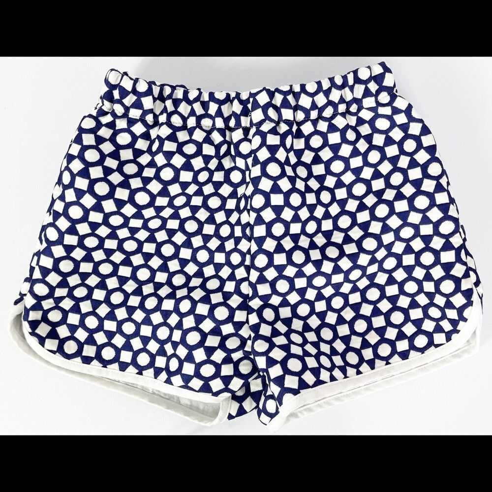 Miss B Quilted Geometric Print Shorts, Blue/White, size 10